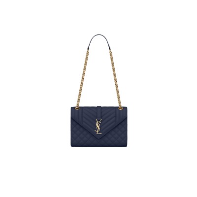 YSL ENVELOPE MEDIUM IN QUILTED GRAIN DE POUDRE EMBOSSED LEATHER 600185BOW914147 (24*17.5*6cm)